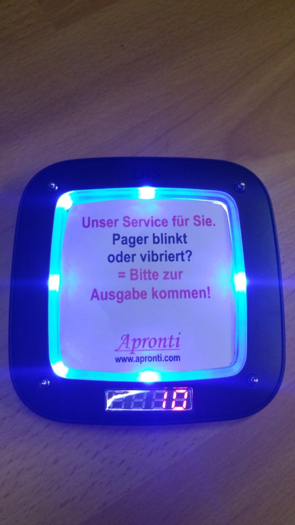 Pager blinkt vibriert Logistik Pager Alpha11 Apronti