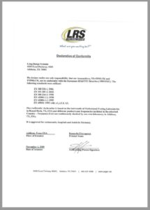 CE Konformitätserklärung Logistik-Pager LRS