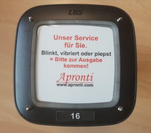 Logistik Pager LRS in Untersetzerform Apronti